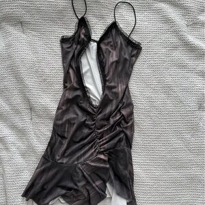 ✨5 for $25✨ Sheer Black Lace-Trim Slip Dress